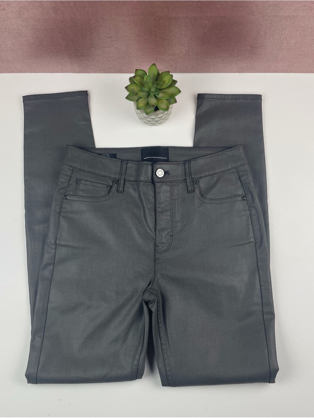 White House Black Market Gray High Rise Skinny Jeans Women Size 4